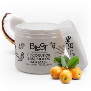BLEST Coconut Oil & Marula Oil Hair Mask, Deep Hydration Hair Treatment, 500 ml
